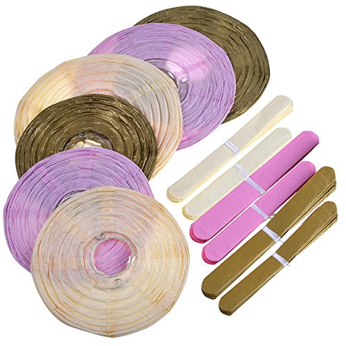 Outus Seidenpapier Pom Pom Blumen und Papierlaternen Party Dekoration, 12 Stück - 7
