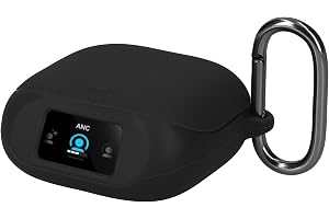 kwmobile Skyddsfodral för Anker Soundcore Liberty 5 Pro - TPU-silikonfodral för hörlursladdningsfodral - stöttåligt skal med karbinhake