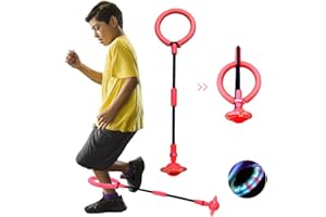 JUNBAOYYDS Shine Bola de Salto de Tobillo, Anillo de Saltar Intermitente para niños, Plegable Anillo de Salto Intermitente,Colorida Flash Bola de Salto, LED Saltar Bola para Niños (Rojo)