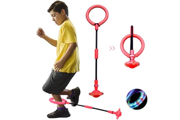 JUNBAOYYDS Anneau de Saut Clignotant pour Enfants, Cheville Skip Ball,Anneau de Saut de Cheville, Balle De Saut Flash Pliable, pour Enfants Ou Adultes
