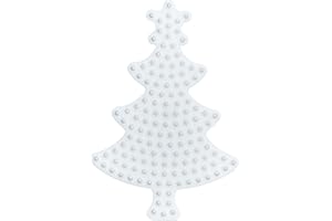 Hama Perlen 331 Stiftplatte Weihnachtsbaum in weiß für Midi Bügelperlen mit Durchmesser 5 mm, ca. 11 x 7,5 cm, kreativer Bastelspaß für Groß und Klein