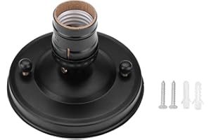 GOTOTOP E26/E27 support de base de plafond/applique murale à vis, luminaires de support de base de lampe de plafond industriel Vintage adaptés à la cuisine(Noir)