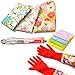 Produktbild family-baby 1 Oriental Patchwork Baumwolle Schürze, + 1 Küche Handschuhe + 1 Küche Reinigungstuch + 1 Speisen, Klemme Küche Supplies