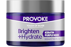 PROVOKE Touch Of Silver Hydrating Purple Toning Hair Mask 300 ml, Brightens Blonde, Platinum, White or Grey Hair Whilst Deeply Nourishing Damaged Hair