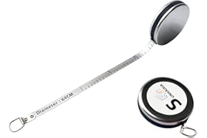 SUNHAIXIA Fitdays Mètre Ruban pour Diamètre de Tuyaux | 2m x 6mm Précision Millimétrique | Boîtier Chromé Résistant | Outil Pro Plombier/Constructeur | Portable & Léger