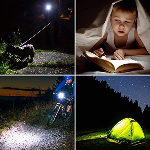 LE 4er Taschenlampen Zoombar LED Notfallleuchte Superhell Campinglampe Camping Handlampe mit einstellbaren Fokus Schwarz - 8