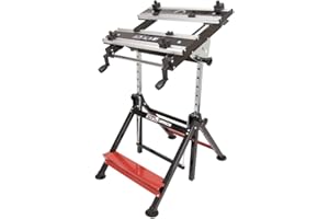 LUMBER JACK Foldable Steel Metal Workbench with Aluminium Work Surface, 100 kg Load Capacity
