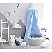 Produktbild Wonder Space Prinzessin Baldachin, 240cm Bett Kuppel Betthimmel Moskitonetz aus Baumwolle, Insektenschutz Bettvorhang Zelt fürs Innen Schlafzimmer Dekoration Baby Kinder Kinderzimme, Hellblau