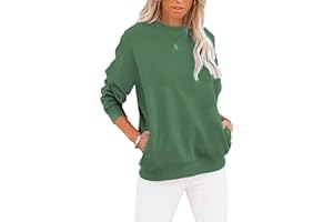 Cuptacc Felpa Donna Senza Cappuccio Maglietta Donna Girocollo Maniche Lunghe con Tasche T Shirt Donna