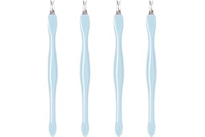 AMZFUK Cuticle Trimmer 4 Pezzi,Forma di V Spintore Della Rimuovi Cuticole,Pusher per Cuticole Rimozione, Per Manicure e Pedicure