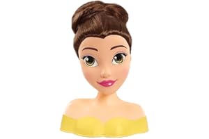 Just Play Disney Princess Belle - Minicabezal de peluquería (14 cm, con Cepillo para el Pelo, a Partir de 3 años)