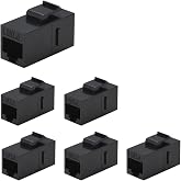 Greluma 6 Pieces Cat6 RJ45 Coupler, Ethernet Coupler, Cat6 RJ45 Keystone Jack, Female to Female