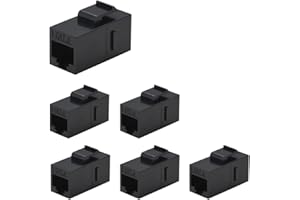 Greluma 6 Pcs Cat6 RJ45 Coupler, Ethernet Coupler, Cat6 RJ45 Keystone Jack,Female to Female
