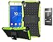 Produktbild Sony Xperia Z5(2015) Hülle mit Panzerglas,TPU+PC Ultra Slim Silikon Tough Rugged Dual-Layer Hardcase with Built-in Kickstand Thin Stand Case,Wasserdicht Shockproof Anti Slip Stoßfest Protection Tasche Schutzhüllen für Sony Xperia Z5(2015) 5.2Zoll-[grün]+Panzerglas/Schutzfolie/Displayschutzfolie