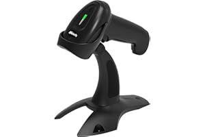 Alacrity 2D Wireless Barcode Scanner with Stand,1D 2D QR Digital/Screen Codes Supported,Handsfree Barcode Reader for Computer/Laptop/Windows/Mac,9200DAS