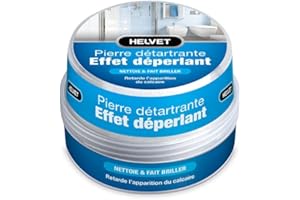 HELVET Pierre Blanche de Nettoyage – Spécial Salle de Bain – Détartre facilement la Douche et offre un effet Déperlant