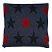 Produktbild LORENZO CANA Kissenbezug Kissenhülle gestrickt 45 cm x 45 cm Kissen 100% Wolle Sternenmuster Sterne Stars Strickkissen Sofakissen Blau Rot Anthrazit Wollkissen 96027