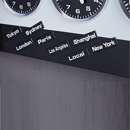MODERNE WANDUHR „GLOBAL“ mit 4 Uhrwerken und Magneten silber schwarz von Xtradefactory - 3