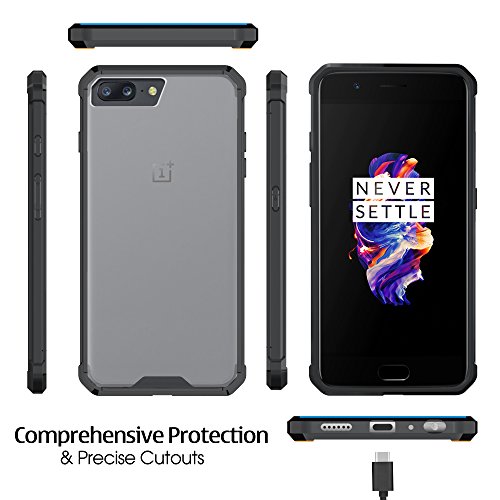 Funda Oneplus 5 Negro  JGOO Glazed Clarity Funda Ultra Delgado Acr  lico Espalda Duro y Flexible TPU Suave Gel Parachoques H  bridos Minimalista Carcasa de Protecci  n para Oneplus 5