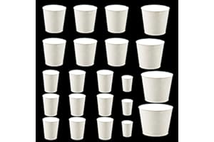 LbsAMP 22 Pièces Bouchon en Caoutchouc Solide bouchons de cône en caoutchouc solide pour une utilisation en laboratoire pour Sceller Bouteilles Flask Fioles Coniques 10 tailles (000#-8#)