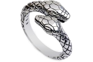 Youery Snake Ring, Snake Open Rings, Stainless Steel Finger Ring, Punk Vintage Snake Animal Jewellery, Ring for Women/Men