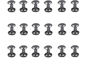EZQNIRK 100 Juegos De Remaches De Doble Cabeza Metálica, Remaches De Doble Cabeza Redonda,Gunblack,6x5mm