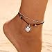 Produktbild TAOtTAO Doppelkette Sun Fußkettchen Schmuck Strand Abschnitt Fußkettchen Perlen Boho Fuß Gothic BO