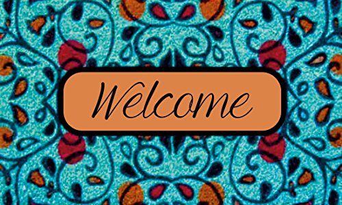 GIFTCOMPANYITALY OGGETTI IDEE DESIGN Zerbino Welcome Azzurro, Cocco, Colorato, 75x2x45 cm