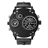 Mechanische Uhren HP3741 Herren Quarzuhr/Persönlichkeit Mode Trend Multifunktions/Seiko Uhr/Multi-Zeitzone/Kompass/großes Zifferblatt/Lederband