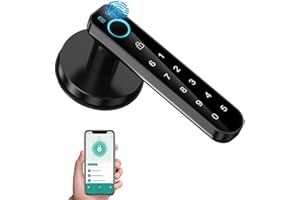 RATSTONE türklinke mit Code,Türgriff mit Fingerabdruck,Elektronisches Türschloss mit Touch-Tastatur und intelligenten,Neun Entriegelungsmöglichkeiten,Geeignet für Haustür, Haus, Büro, Wohnung,（Schwarze）