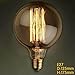 Produktbild KJLARS Vintage Edison Glühbirne Glühlampe E27 60W G125 gerader Draht Globe Lampe Für Retro Nostalgie Industry Style Leuchtmittel