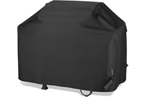 Unicook BBQ Cover 60 Inch, Heavy Duty Waterproof Outdoor Gas Grill Barbecue Cover, Special Fade and UV Resistant, Compatible for Fits Weber Char Broil Outback Barbecues, Black (152 x58 x107CM)