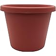 The HC Companies 24 Inch Round Classic Planter - Large Plastic Plant Pot for Indoor Outdoor Plants Flowers Herbs, Slate Blue