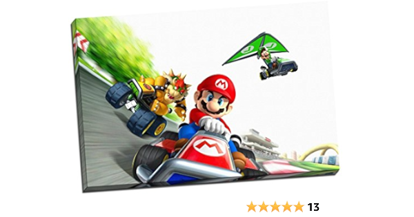 Mario Kart Avec Luigi Impression Sur Toile Photo Mur Art Grand 76 2 X 50 8 Cm Amazon Fr Cuisine Et Maison