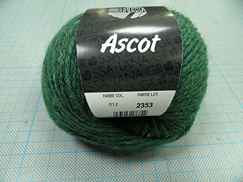 Lana Grossa Wolle "Ascot"-Klassisches Tweedgarn - je 50g Lauflänge 120 m Nadelstärke 4,5 - 5,0 (12 grün mel.)