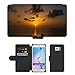 Produktbild Bunt Leder Tasche PU Flip Case für // M00421681 Sonnenaufgang Fuerteventura Atlantic // Samsung Galaxy S6 (Not Fits S6 EDGE)