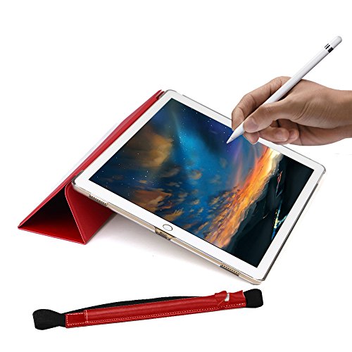 iPad Pro 12.9 Hülle (2015 Modell), SHANSHUI iPad Smart Cover Case Schutzhülle mit auto Sleep / Wake Up Funktion und Apple Pencil Hülle Stift Halter in einem (Rot) - 4