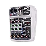 【Mehrere Verbindungsmethoden】-Mit 2 MIC / LINE (TRS & XLR 2-in-1) Mono-Eingangsbuchsen zum Anschließen von Mikrofonen oder Musikinstrumenten; Zum Anschließen von Line-Level-Instrumenten wie elektronischen Keyboards und Audiogeräten können zwei Arten von Stereo-Eingangsbuchsen (RCA und TRS) verwendet werden.
