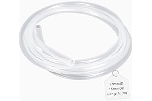 LALAGO Tubo Flexible de PVC de Silicona Transparente para Tanque y Acuario - 12mm ID x OD 16mm, 3 Metros
