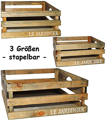 Set _ Holzboxen / Deko Kisten / Blumenkisten – “ Vintage Look – türkis blau – le Jardinier “ – Dekokiste Kiste – Holzkiste – aus Holz – Utensilo – Deko / Shabby Chic – Holzstiege / Stiege – Obstkiste – Obststiege – Kisten – Stapelkiste / Weinkiste – Regal – Kistenregal – Wohnzimmer – Aufbewahrungsbox – Blumentopf – Pflanzkasten – Holzkisten / Möbel Regal – Blumenkübel – Blumenkiste / Dekokasten - 4