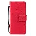 Produktbild Samsung J530 Hülle EU Version, Samsung J530 Schutzhülle, Alfort Flamingos Lederhülle PU Leder Hülle Flip Cover Wallet Case für Samsung J530 Handytasche Smartphone (Rot)