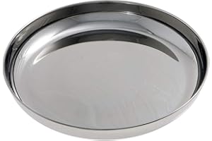 Cao Assiette de camping en acier inoxydable avec rebord, diamètre 19 cm