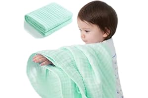 Caiery Mussole Neonato/Asciugamani da bagno per bambini 100 * 100cm / Baby Bath Towel, 100% Mussola Cotone, Bagnetto Toeletta Infante Neonato Bambino