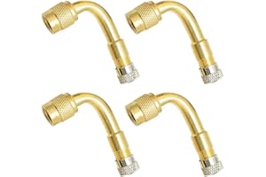 Elgbiaoxi 4 Pcs Universal 90°Tire Valve Extension Tire Valve Extension Adapters Professional Tyre Valve Extension Adapter Set for Car Truck Motorcycles Bikes Scooters