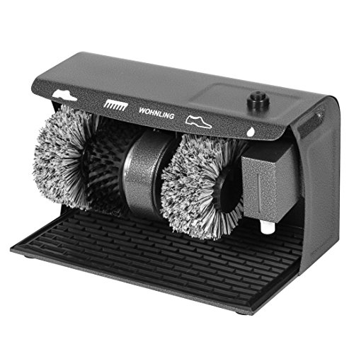 Wohnling Schuhputzmaschine automatisch mit 3 Bürsten System elektrisch Schuhputzautomat hoher Comfort Schuhputzer Schuh Poliermaschine mit Gummimatte - 3