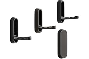 CSENASON Coat Hooks Wall Mounted, 4 Pack Black Coat Hooks Zinc Multi-Purpose Hooks for Coats Jackets, Hats and Handbags