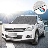 ★STRAPAZIERFÄHIG & UNIVERSELL PASSEND: Für Winter wie für Sommer geeignet, hält im Winter die Frontscheibe eis- und schneefrei und blockt im Sommer die Hitze ab. Aus Polyester (strapazierfähigem Taffeta Stoff), Vorderseite silbern, Rückseite schwarz.