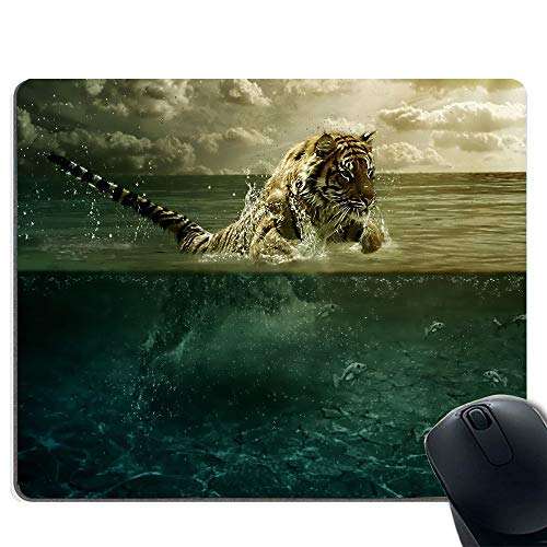 Preisvergleich Produktbild Tiger Räuber Wasser Spiel Mauspad, Computertastatur Mauspad Mauspad, rutschfeste Gummibasis, robuste Nähkante