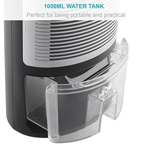 AQV Luftentfeuchter 1000ml Mini Entfeuchter Raumentfeuchter Bautrockner Elektrisch Lufttrockner Raumluftentfeuchter 500ml/Tag Entfeuchtungsgerät Raumtrockner Trocknungsgeräte für Haus, Keller, Schlafzimmer, Büro, Kabinett, Küche, Garage - 4