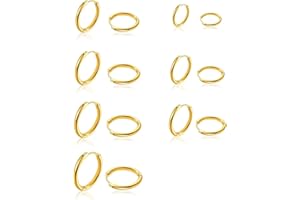 BomnKa 7 Pairs Gold Hoop Earrings